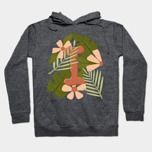 I letter floral Hoodie